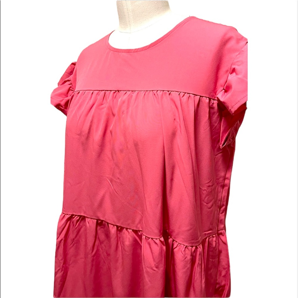 1 LEFT! 🎉HP! ❤️ Barbie Pink Loose Flutter Sleeve Dress - Picture 5 of 9